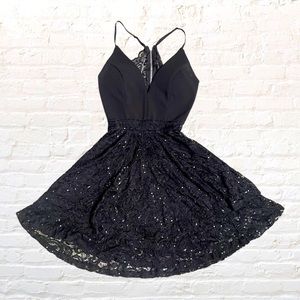 Honey and Rosie Sparkly Black Lace Dress - Gorgeous!